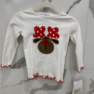 Festive Kids Long Sleeve Shirt with Reindeer Design